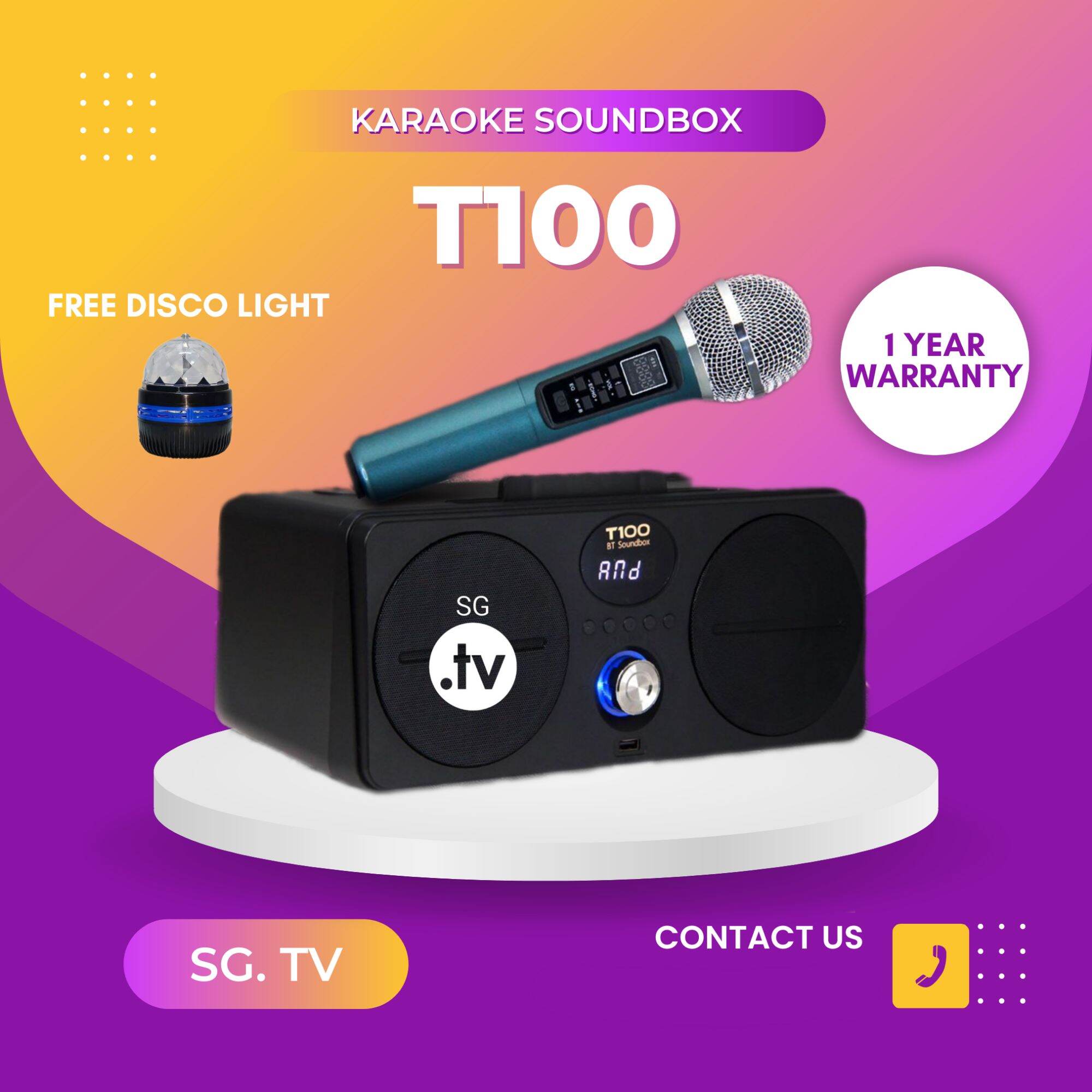 [ONE DAY DELIVERY] T100 SPEAKER | SOUNDBOX WITH BUILT-IN KARAOKE PLAYER | ANDROID [LOCAL SELLER]