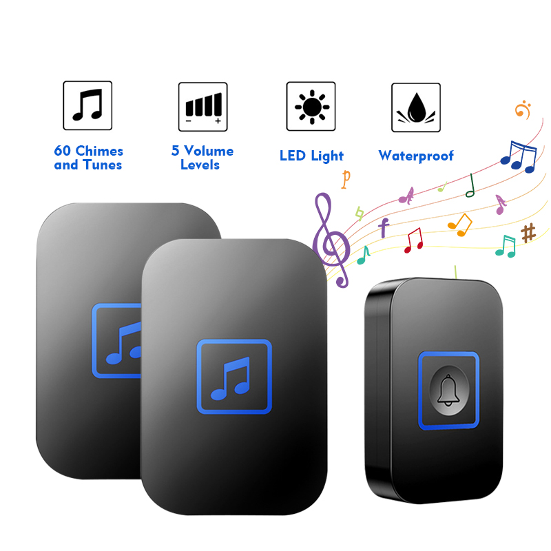 SG Plug Intelligent Wireless Home Doorbell Outdoor Waterproof Door Bell 300M Remote Water Resistance Door Bells CNY Gift Present