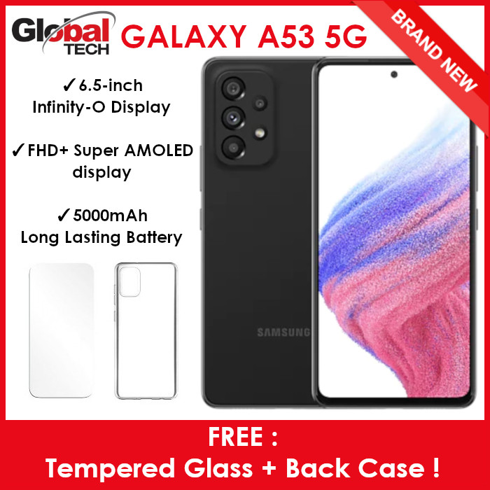 Samsung Galaxy A53 5G 128GB or 256GB (FREE : TEMPERED GLASS + BACK CASE)